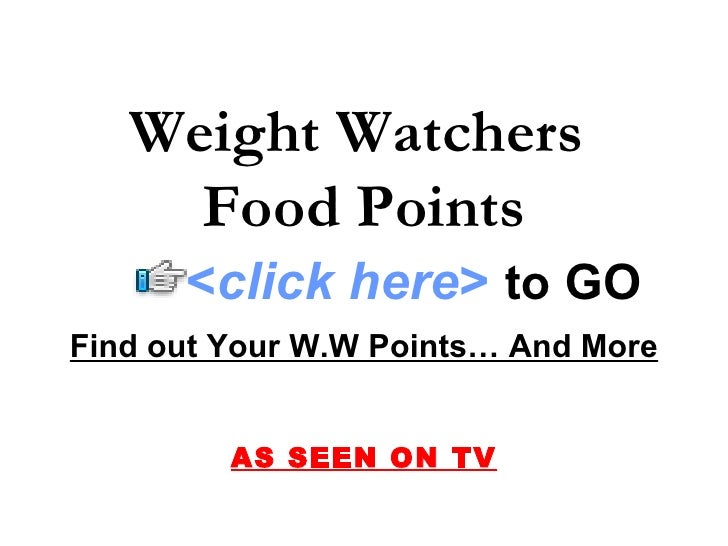 weight watchers food points weight watchers food points
